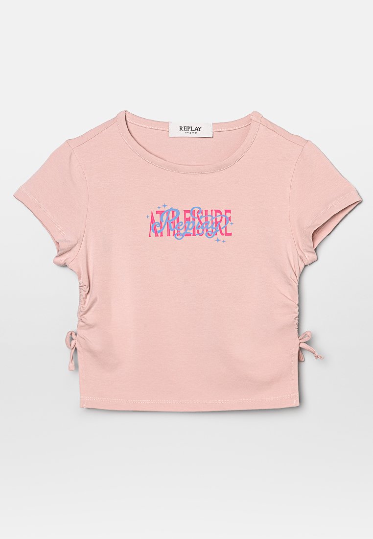 Replay T-shirt print roze