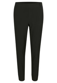 Svarta byxor i slim fit-design, med en mjuk struktur, smal benmodell och diskreta framfickor; elastisk midja för ökad komfort.