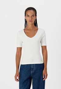 Calvin Klein Jeans V NECK TEE - Osnovna majica kratkih rukava - bright white