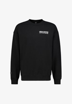 Black sweatshirt made of cotton blend. Features a crew neckline, long sleeves, ribbed cuffs, and front text: "URBAN EDITION ONLY THE REAL ONES."