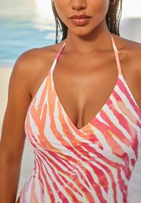 Next TUMMY SHAPING CONTROL BEADED - Maillot de bain - white pink zebra foil