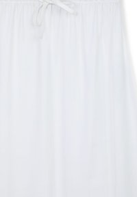Jupe en coton blanc avec une taille élastique et un lien ajustable. Texture douce, design fluide, finition lisse sans motifs visibles.