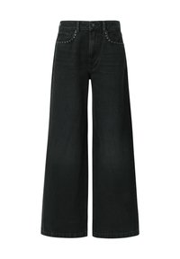 WIDE LEG  - Wide leg - black denim