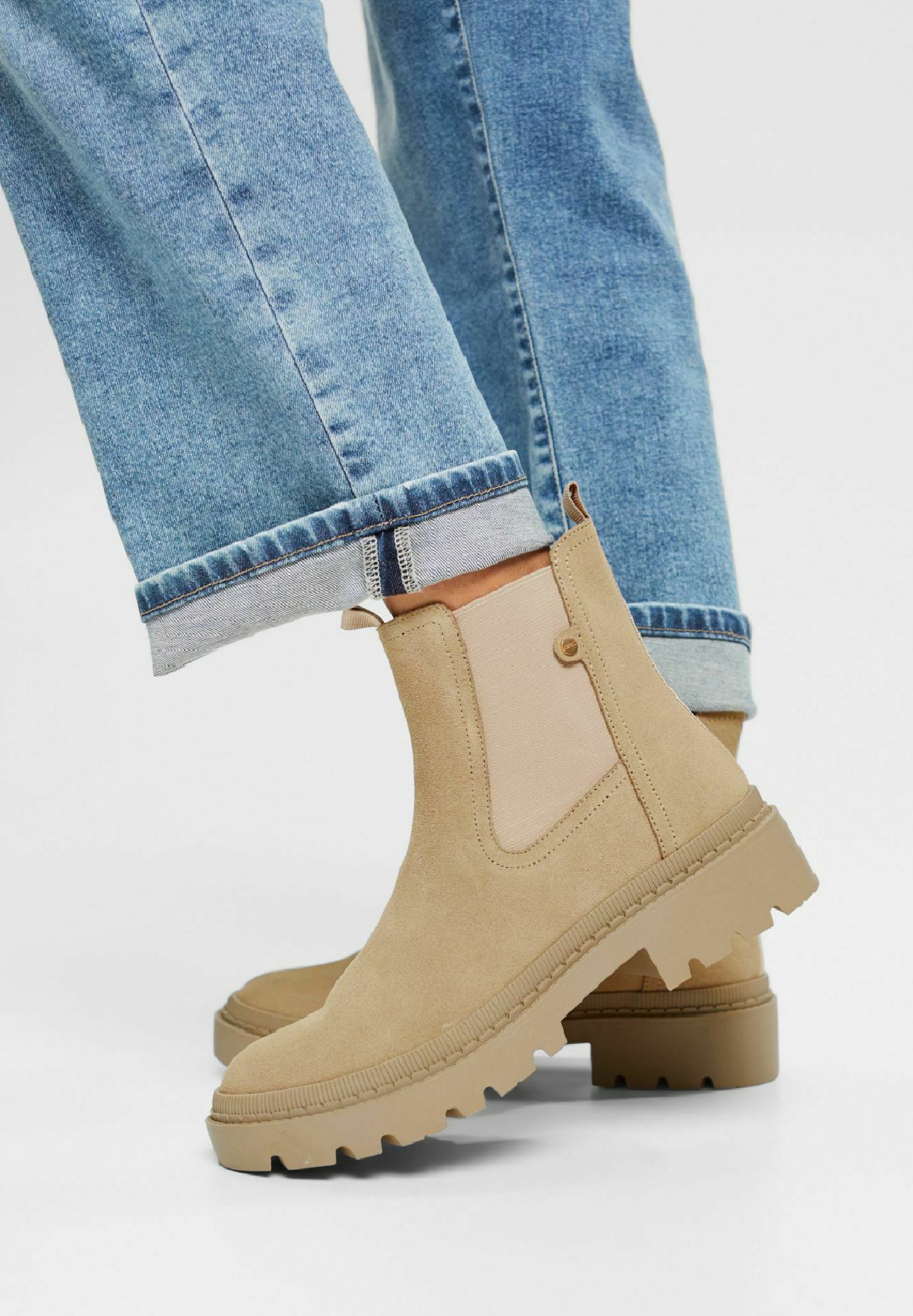 Esprit Korte laarzen - sand/beige mêleerd - Zalando.be