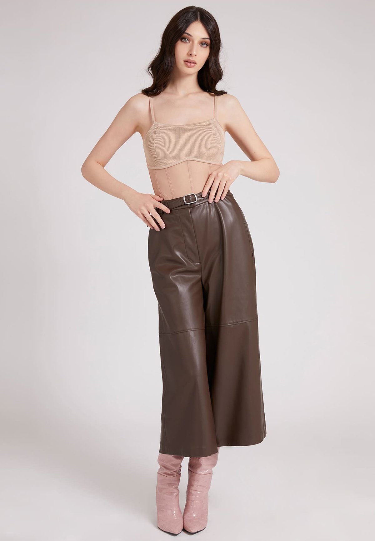 Guess Pantaloni di pelle - braun/marrone - Zalando.it