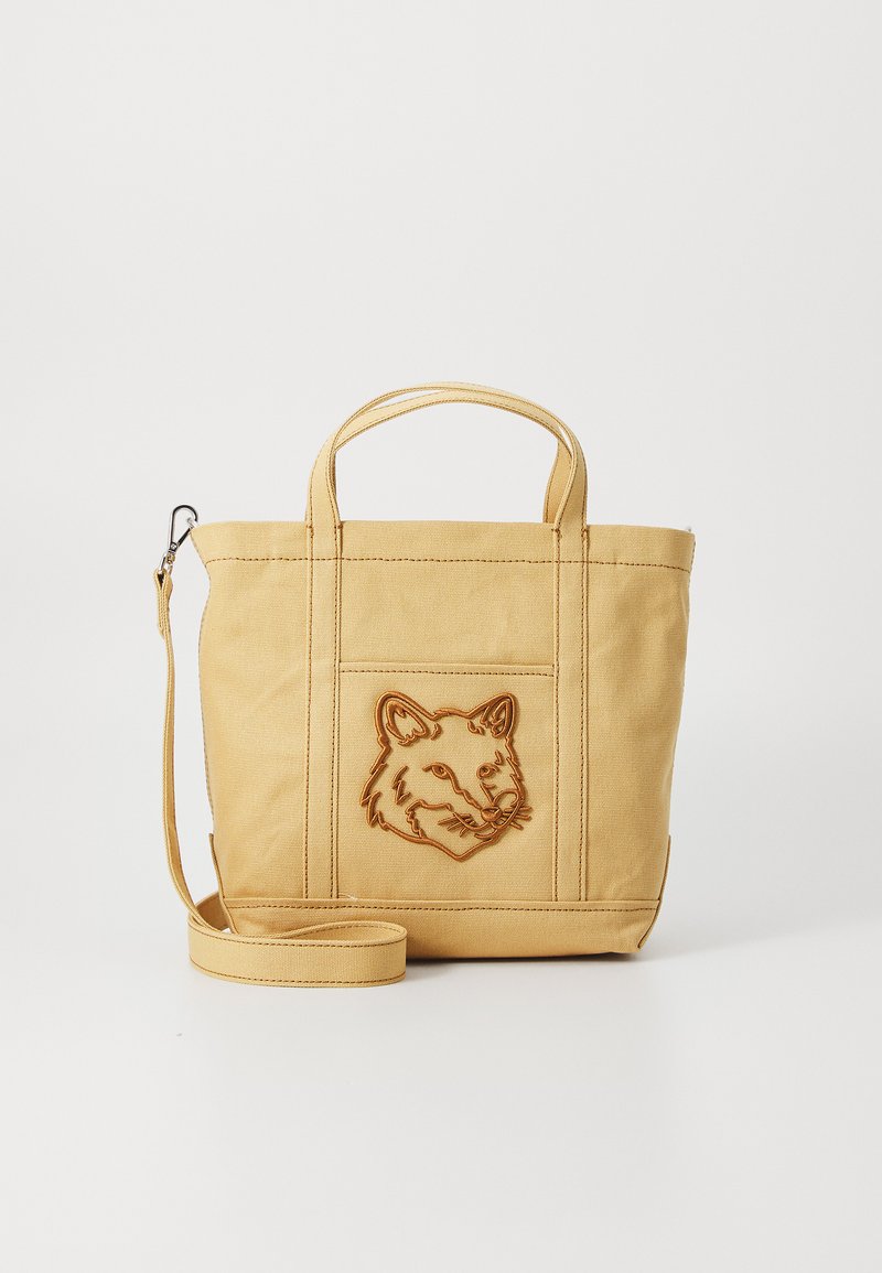 Maison Kitsuné FOX HEAD SMALL TOTE UNISEX - Torbica - cork