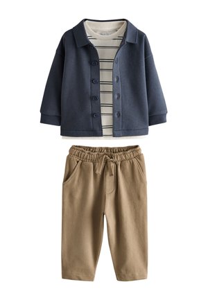 Next REGULAR FIT - SET 3 PEICE . - Pantalon de survêtement - navy blue and tan