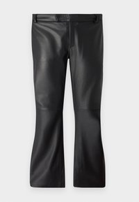DISCO PANTS - Leather trousers - black
