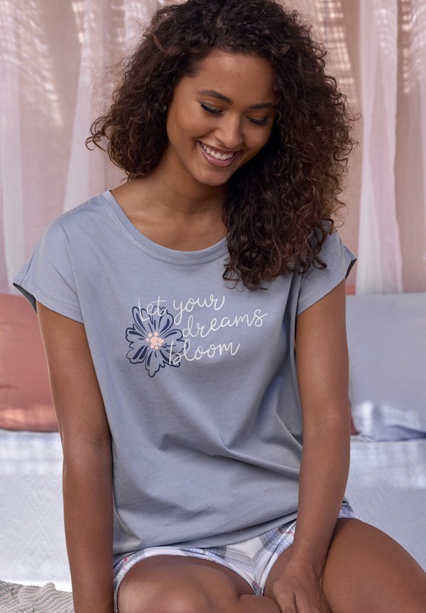 Nachtwäsche Shirt - graublau