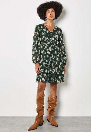 FLORAL PRINT MINI - Blusenkleid - green