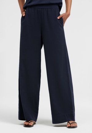 SENSES.THE LABEL, SENSES.THE LABEL WIDE LEG HOSE PO:EM MIT ELASTIKBUND - Trousers - night navy