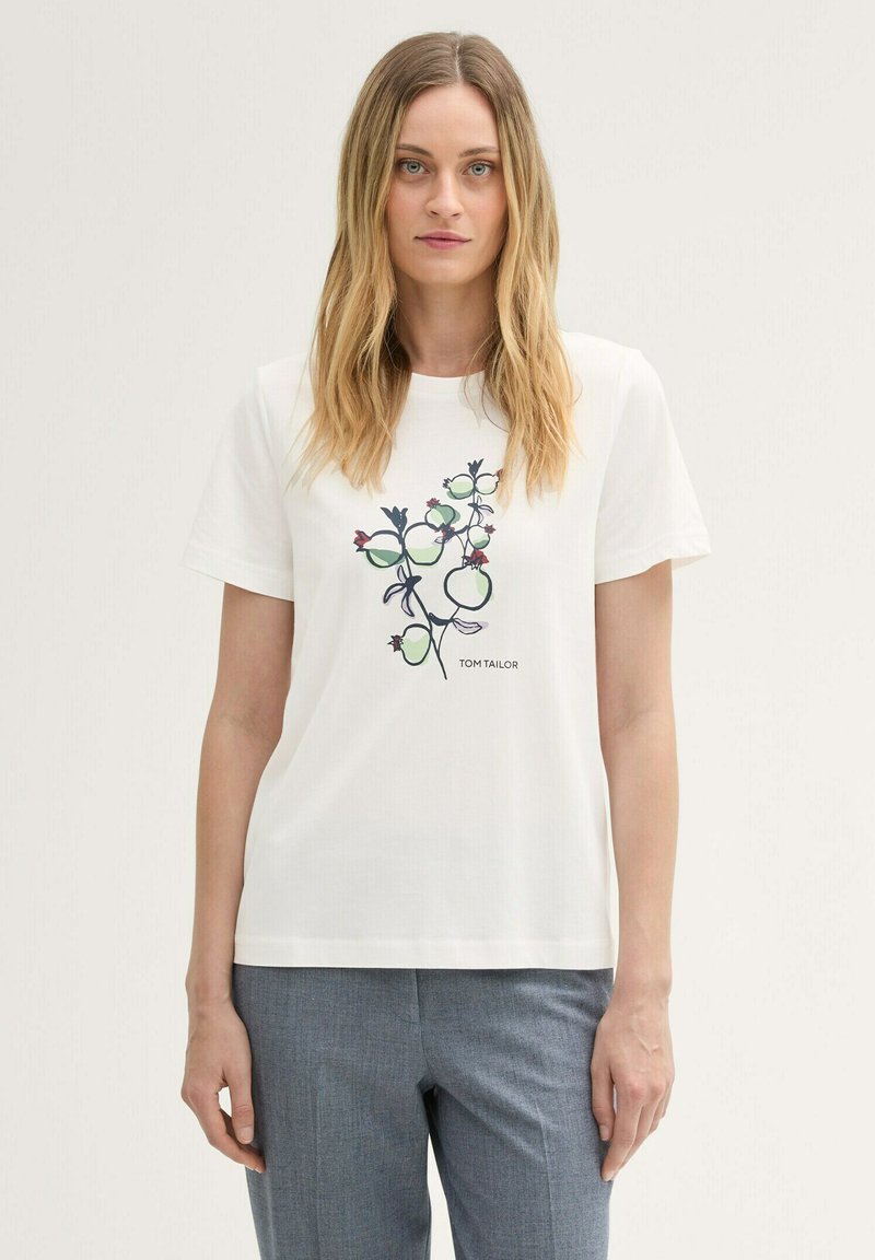 TOM TAILOR T-Shirt print - soft ecru