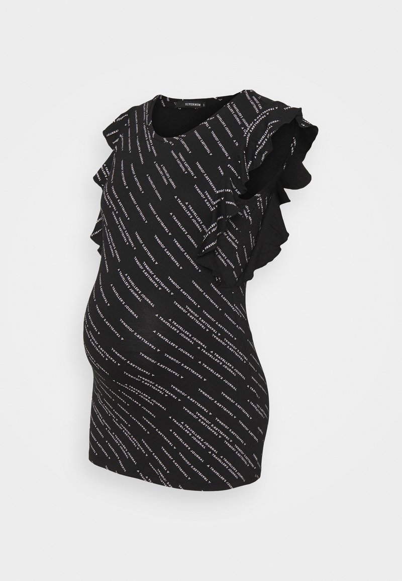 Supermom T-shirt print zwart