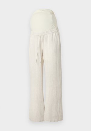 ONLY MATERNITY OLMTARA STRAIGHT STRING PANT - Trousers - white pepper