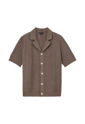Reiss, REGULAR FIT - RAFAEL OPEN-STITCH CUBAN-COLLAR KNITTED SHIRT - Hemd - taupe brown