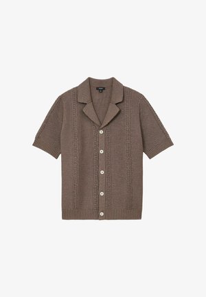 Reiss, REGULAR FIT - RAFAEL OPEN-STITCH CUBAN-COLLAR KNITTED SHIRT - Hemd - taupe brown