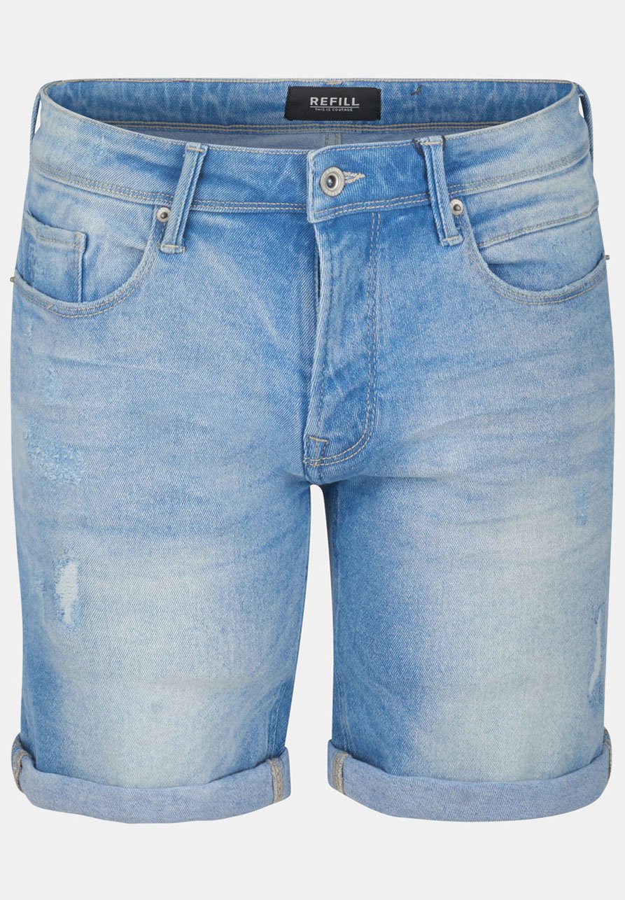 Refill by Shoeby Shorts - white/blue denim - Zalando.ie