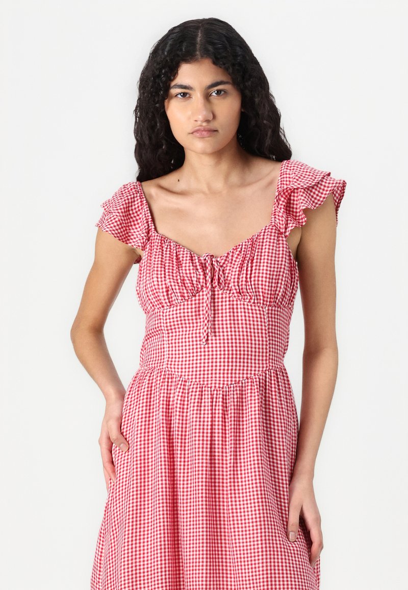sachin and babi light blue dress Glamorous White Cotton-Blend Drop-Waist Midi Dress main image 0