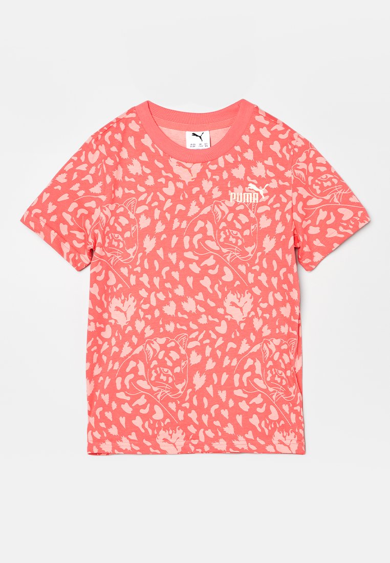 Puma T-shirt print koraalrood