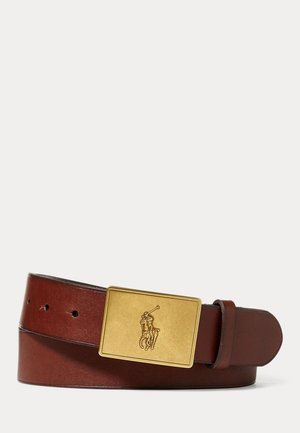 PONY PLAQUE LEATHER BELT - Skärp - brown