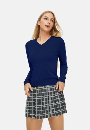 V NECK LONG SLEEVES SLIM FIT - Maglione - navy blue