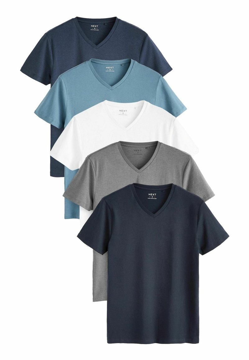 Next V-NECK FIVE PACK - T-shirt basic - blue