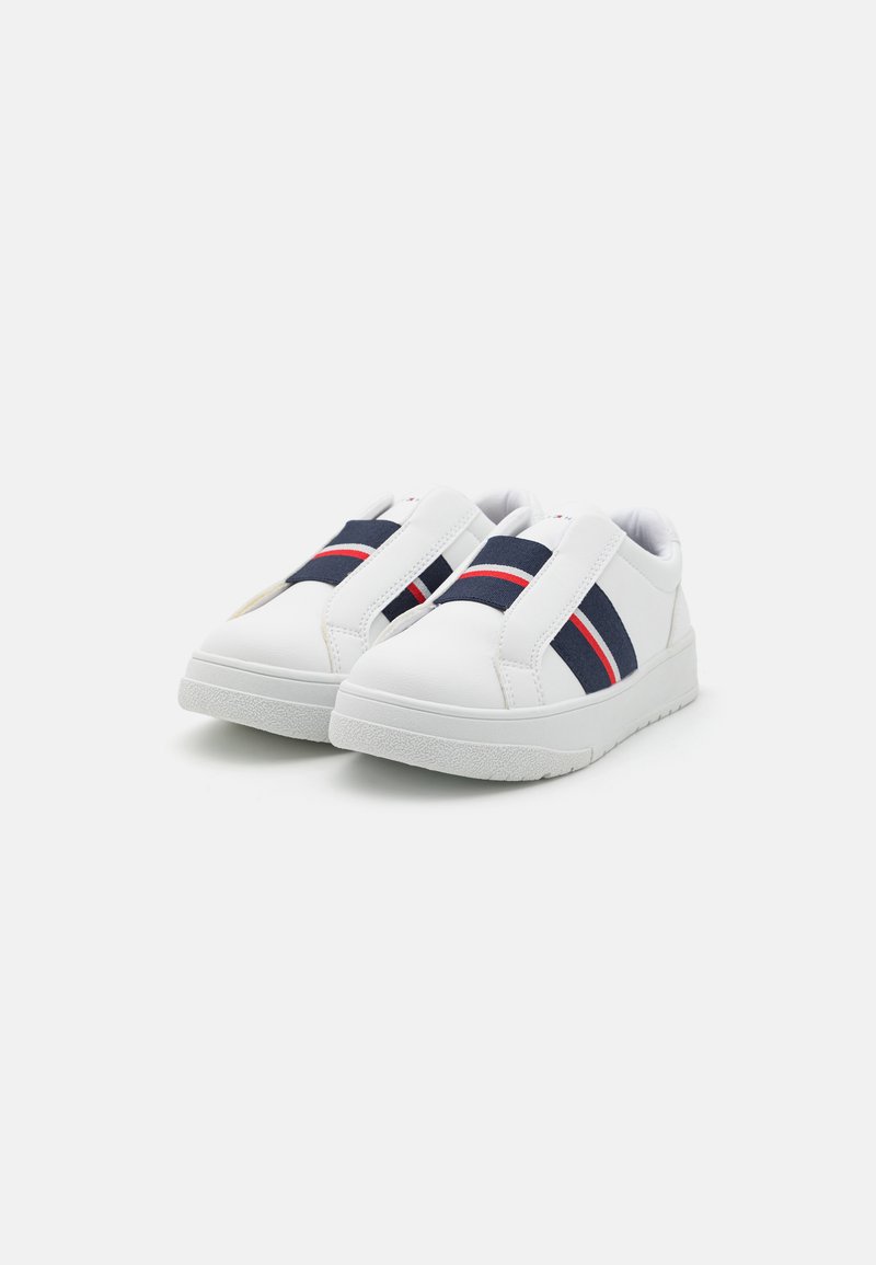 Tommy Hilfiger White Slip-On Sneakers with Red & Navy Stripe Tommy Hilfiger | Shoes | Tommy Hilfiger White Navy And Red  main image 4