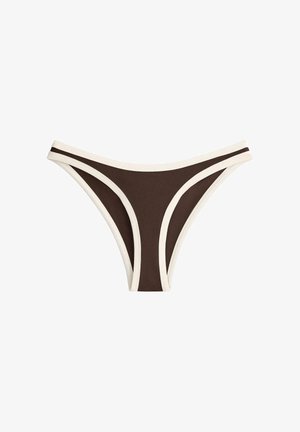 OYSHO, CONTRAST TRIM U-CUT MEDIUM-COVERAGE BIKINI BRIEFS - Donji dijelovi bikinija - mottled light brown