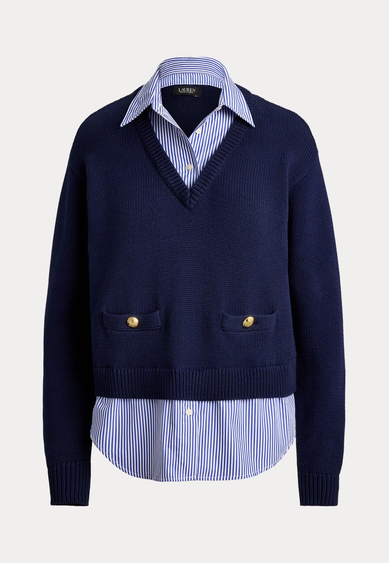 Lauren Ralph Lauren LAYERED BUTTON TRIM COTTON SWEATER - Camisola ...