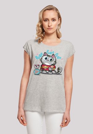BIG BANG THEORY BAZINGA KITTY - Print T-shirt - heather grey