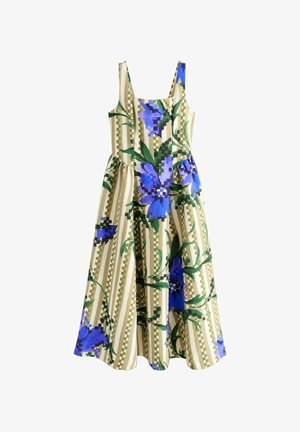 Next, TALL FIT CINCHED WAIST - Maxikleid - green floral stripe