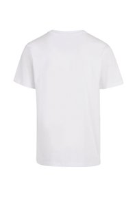 Vitt kortärmad t-shirt i bomull. Den har rund halsringning och en slät, jämn textur utan synliga mönster eller logotyper.