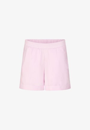 Shorts in cotone rosa chiaro con vita elasticizzata, taglio dritto e fondo risvoltato. Presentano tasche laterali per una maggiore comodità.