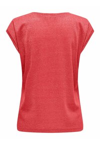 ONLY ONLSILVERY V NECK NOOS - T-shirt basic - cayenne