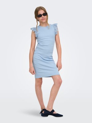 ONLY GIRLS, KOGDREA LIFE S/S DRESS JRS NOOS - Gebreide jurk - soft chambray
