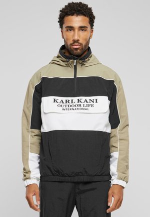 Karl Kani RETRO WINDBREAKER - Light jacket - olive blk wht