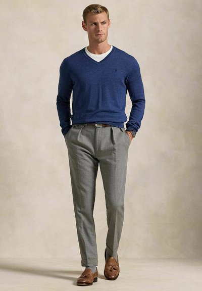 Polo Ralph Lauren SLIM FIT WASHABLE WOOL V-NECK JUMPER - Strickpullover - indigo