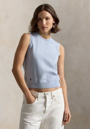 SLEEVELESS CREWNECK SWEATER - Tops - stone blue heather