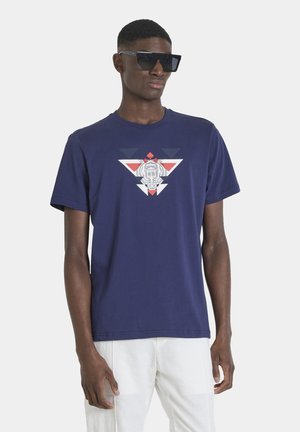 Print T-shirt - blue navy