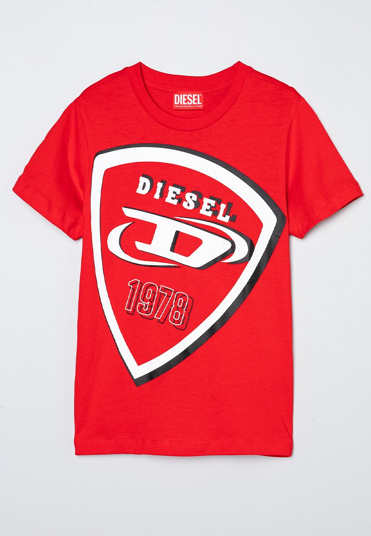 Diesel T-shirt print rood Diesel T-shirt print rood