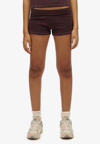 ATHLETIC ESSENTIALS FOLD OVER - Shorts - port red stripe