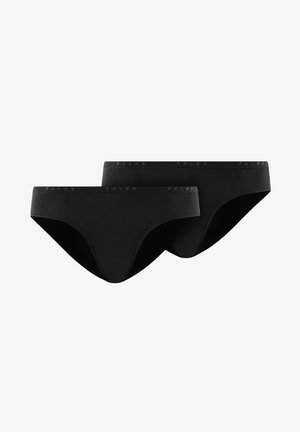 Boxer en coton noir avec une texture lisse, une coupe taille mi-haute et une ceinture élastique arborant le nom de la marque "FALKE" en impression discrète.