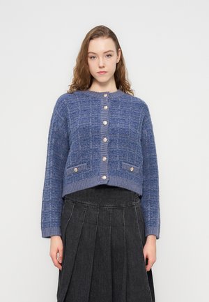 VMHEATHER O NECK CARDIGAN - Gilet - dark denim melange