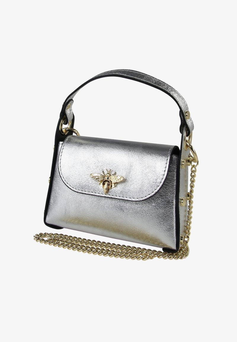 DrachenLeder Handtas - silberfarben