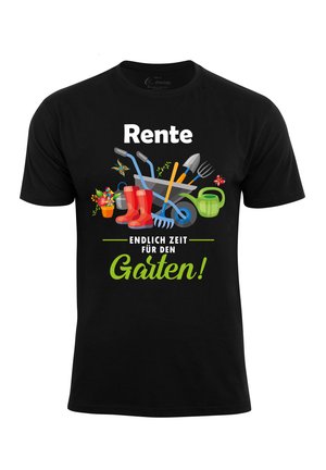 RENTE  ENDLICH ZEIT FÜR DEN GARTEN - Print T-shirt - schwarz