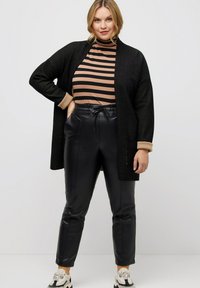 Ulla Popken 7/8 PASSEPOILS CEINTURE ÉLASTIQUE - Pantaloni - black