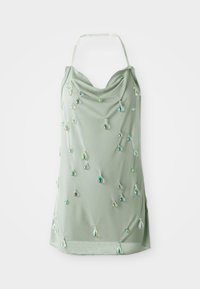 MINI DRESS WITH CLEAR STRAPS AND DROPLET GLASS TRIMS - Kokteiļkleita/ballīšu kleita - light green