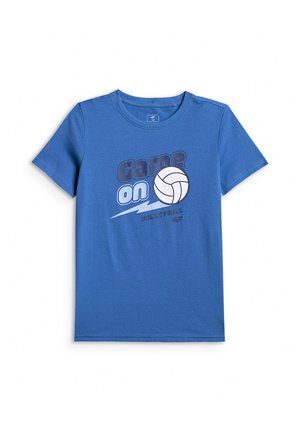 4F, 4F T-SHIRT REGULAR Z NADRUKIEM CHŁOPIĘCY - NIEBIESKI 140 (9-10 LAT) - Sport T-shirt - denim