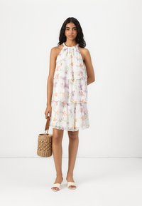 VILA VIMICHELLA HALTER NECK SHORT DRESS - Hverdagskjole - cloud dancer