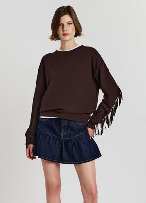 Calliope CON FRANGE - Sweatshirt - marrone medio